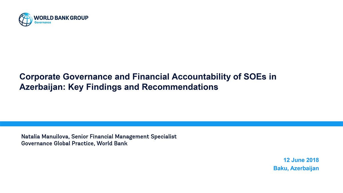 Corporate Governance and Financial Accountability of SOEs in Azerbaijan: Key Findings and Recommendations