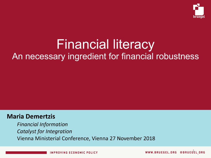 Financial literacy: A necessary ingredient for financial robustness 