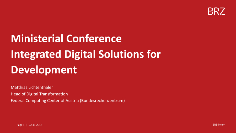 Ministerial Conference Integrated Digital Solutions for Development 