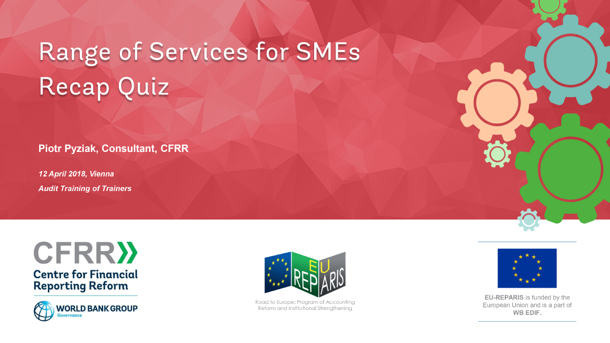Range of Services for SMEs: Recap Quiz