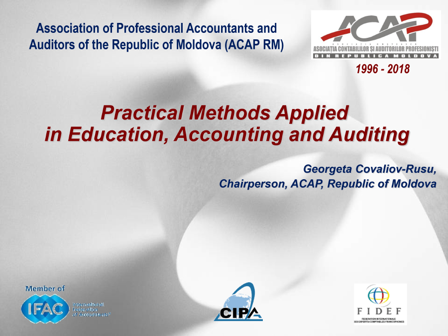 Practical Methods Appliedin Education, Accounting and Auditing