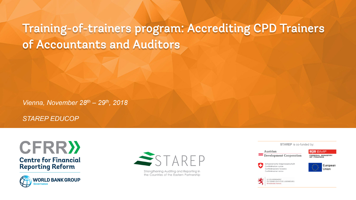 Training-of-trainers program: Accrediting CPD Trainers of Accountants and Auditors