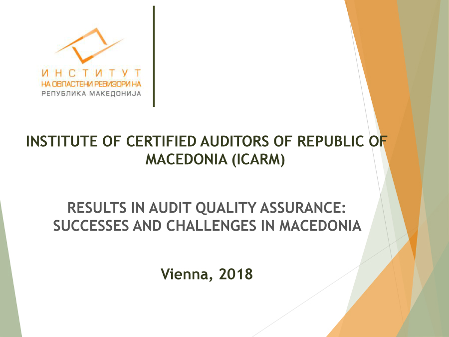 Results in Audit Quality Assurance: Successes and Challenges in Macedonia
