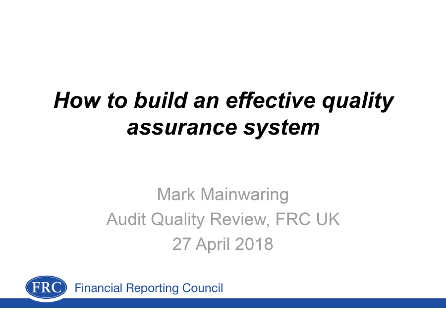 How to build an effective quality assurance system