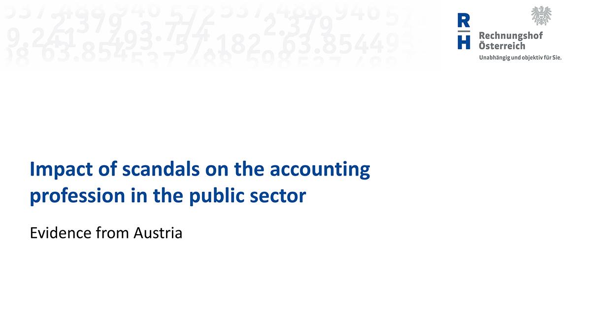Impact of scandals on the accounting profession in the public sector by Bernhard Schatz