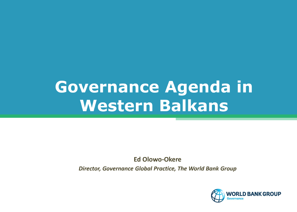 Governance Agenda in the Western Balkans