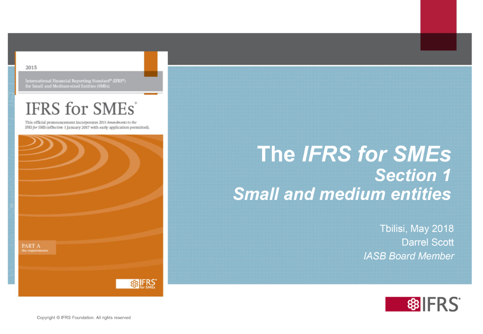 The IFRS for SMEs: Section 1 - Small and medium entities