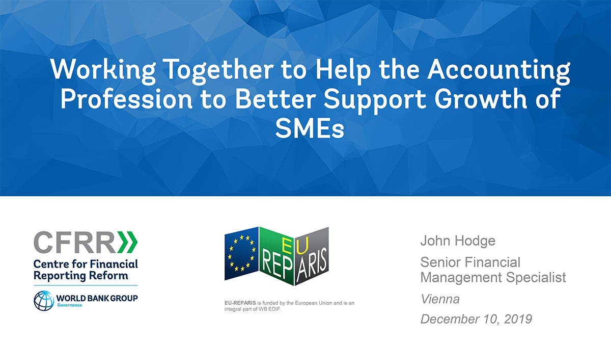Working Together to help the Accounting Profession Better Support Growth in the SME Sector