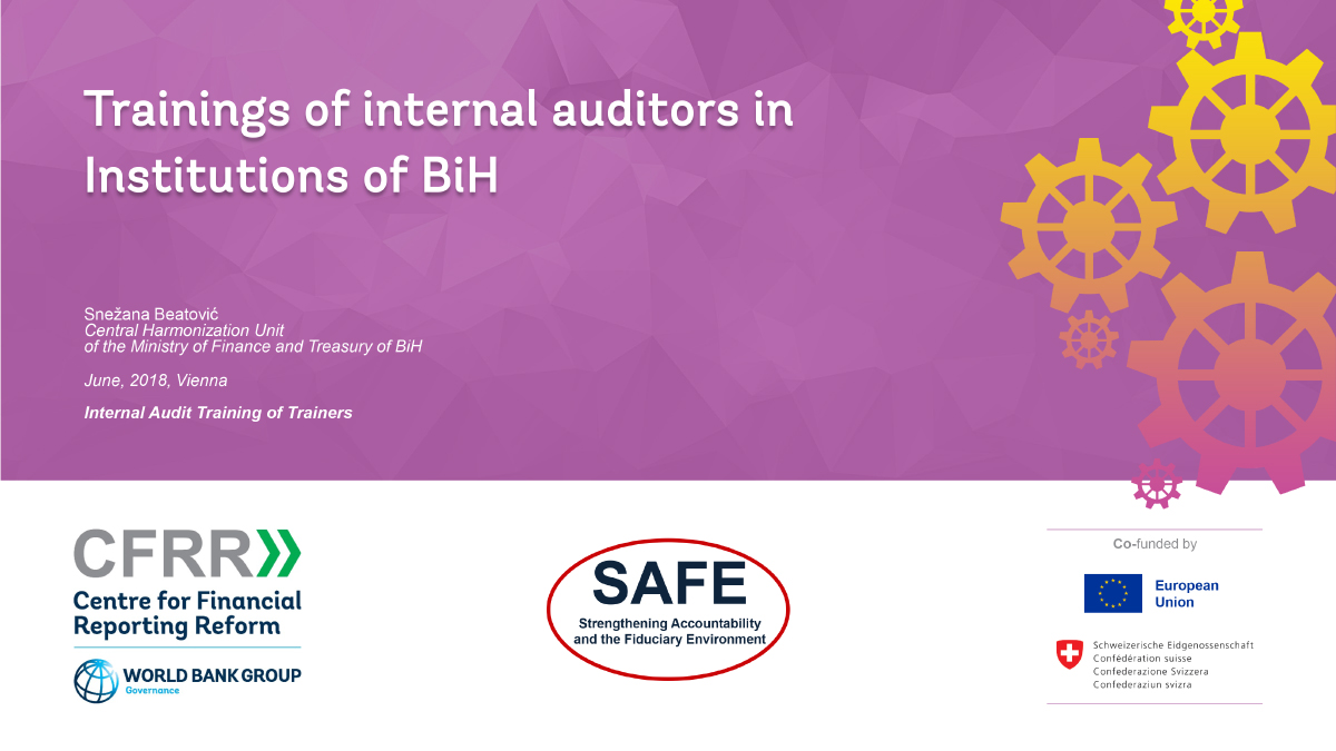 Trainings of internal auditors in Institutions of BiH 