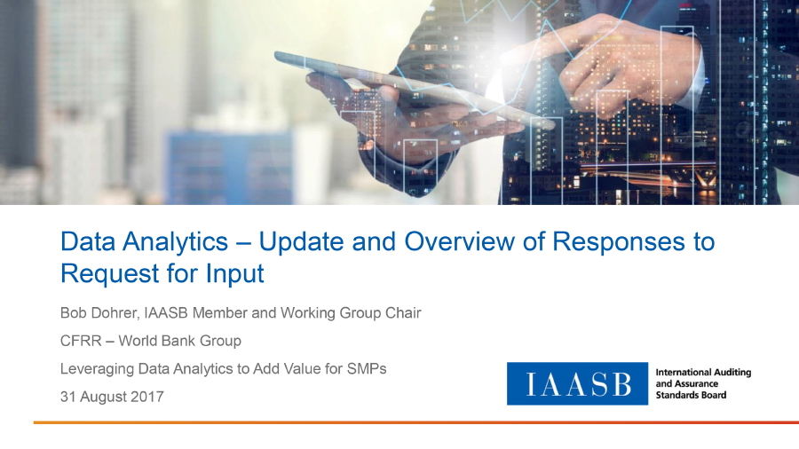 Data Analytics – Update and Overview of Responses to Request for Input 