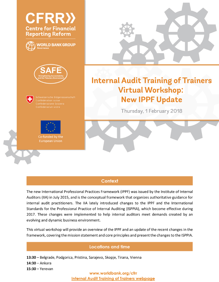 "Internal Audit Training of Trainers Virtual Workshop: New IPPF Update" Agenda