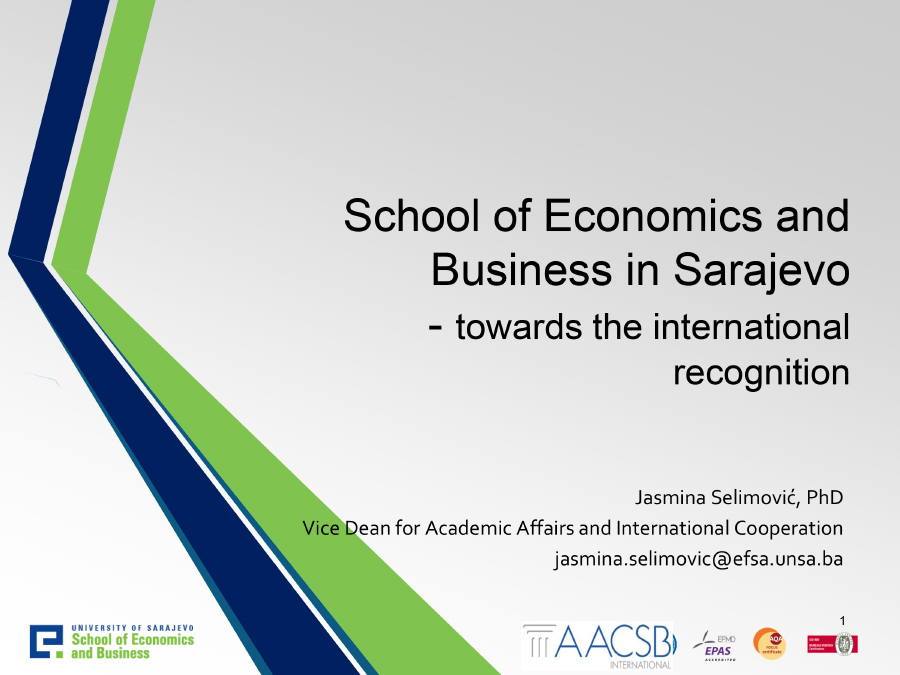 School of Economics and Business in Sarajevo - towards the international recognition