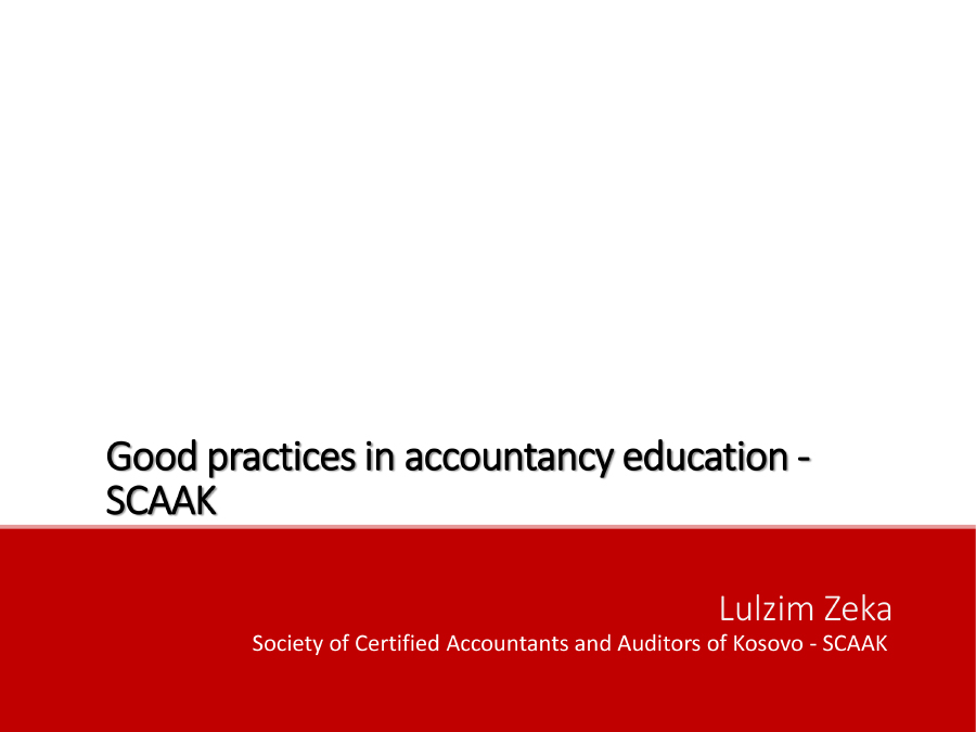 Good practices in Accountancy Education - SCAAK