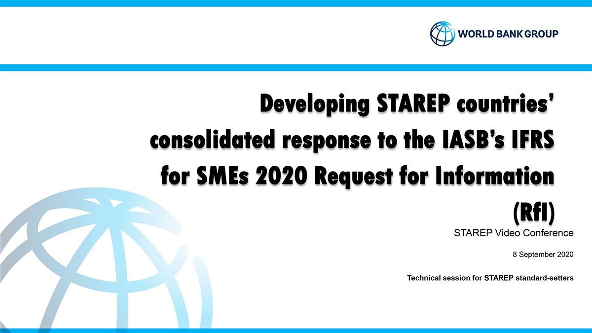 Developing STAREP countries’ consolidated response to the IASB’s IFRS for SMEs 2020 Request for Information