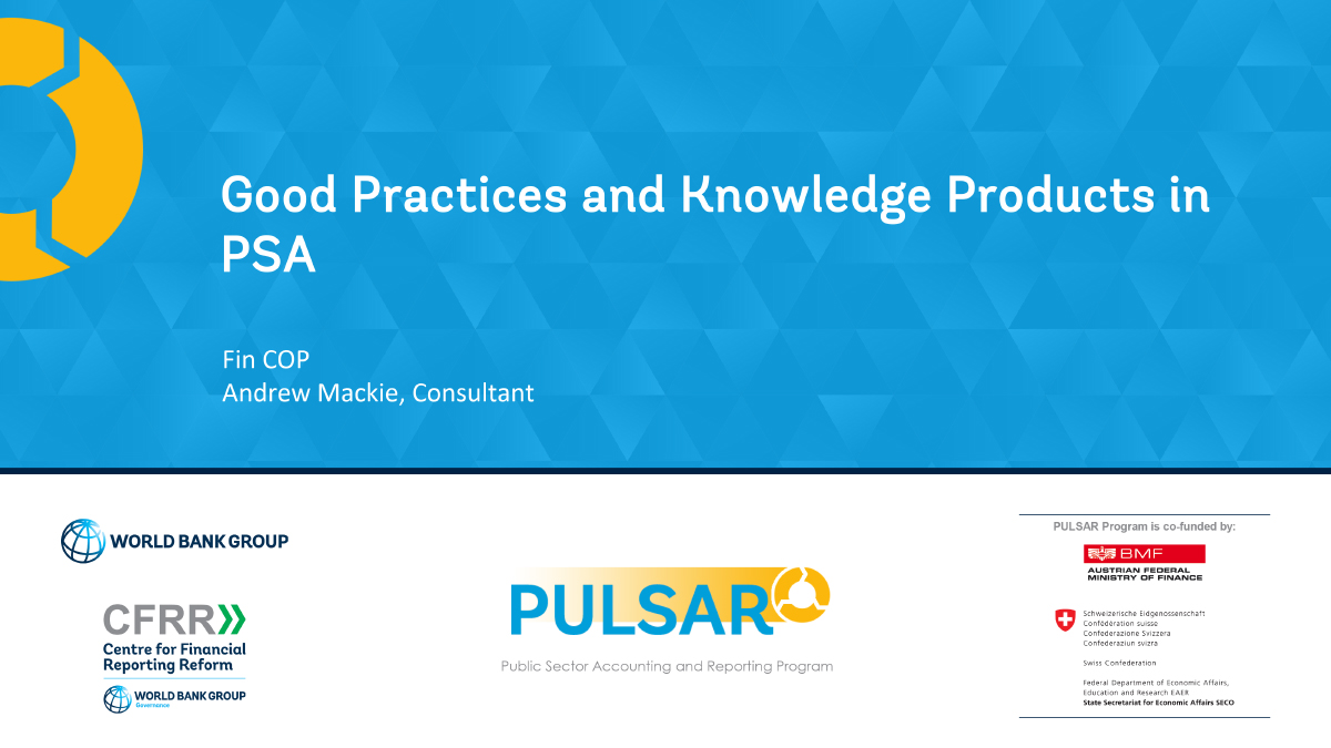 Good Practices and Knowledge Products in PSA
