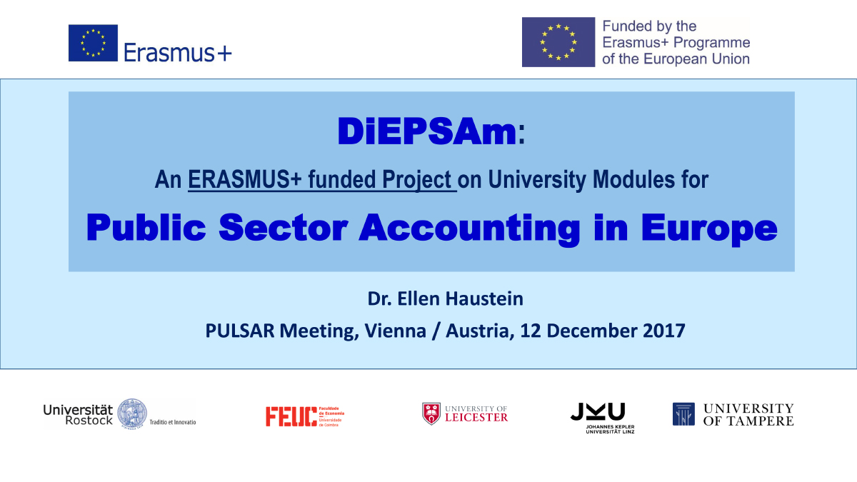 DiEPSAm: An ERASMUS+ funded Project on University Modules for Public Sector Accounting in Europe