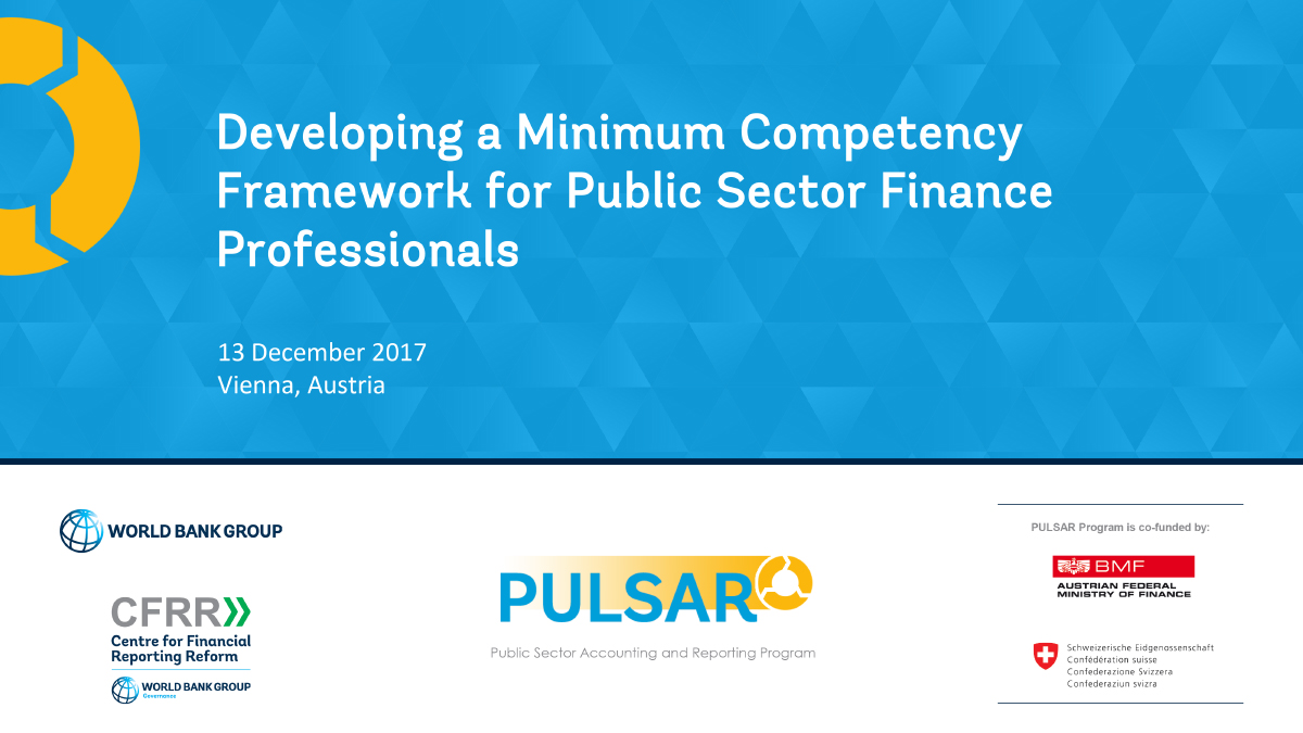 Developing a Minimum Competency Framework for Public Sector Finance Professionals