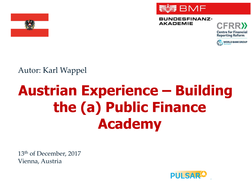 Austrian Experience – Building the (a) Public Finance Academy