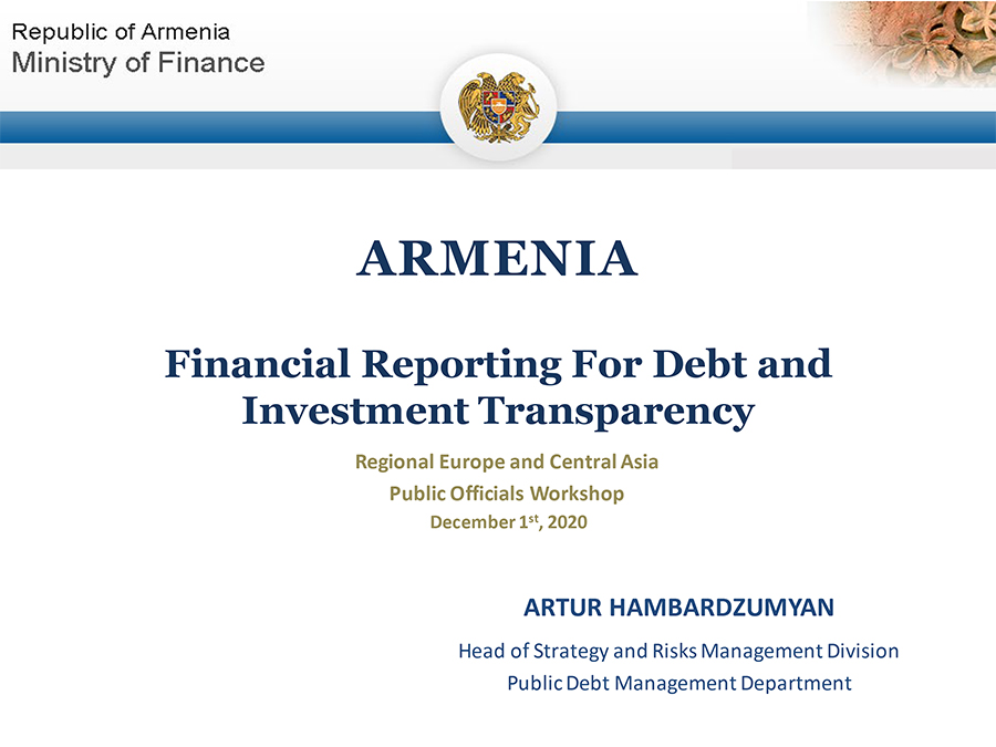 Armenia: Country insights on debt and investment recording, reporting and transparency 
