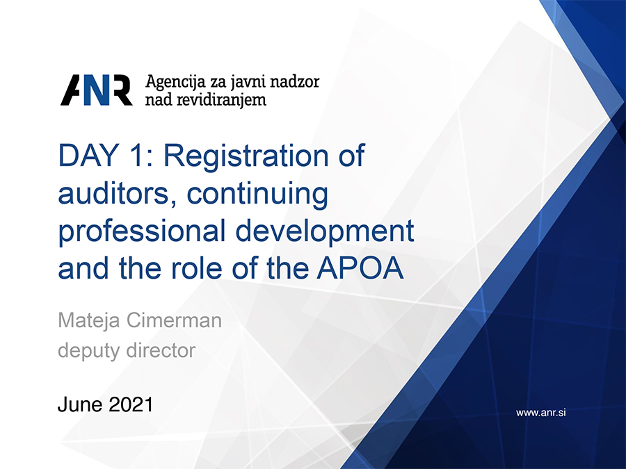Registration of auditors, continuing professional development and the role of the APOA 