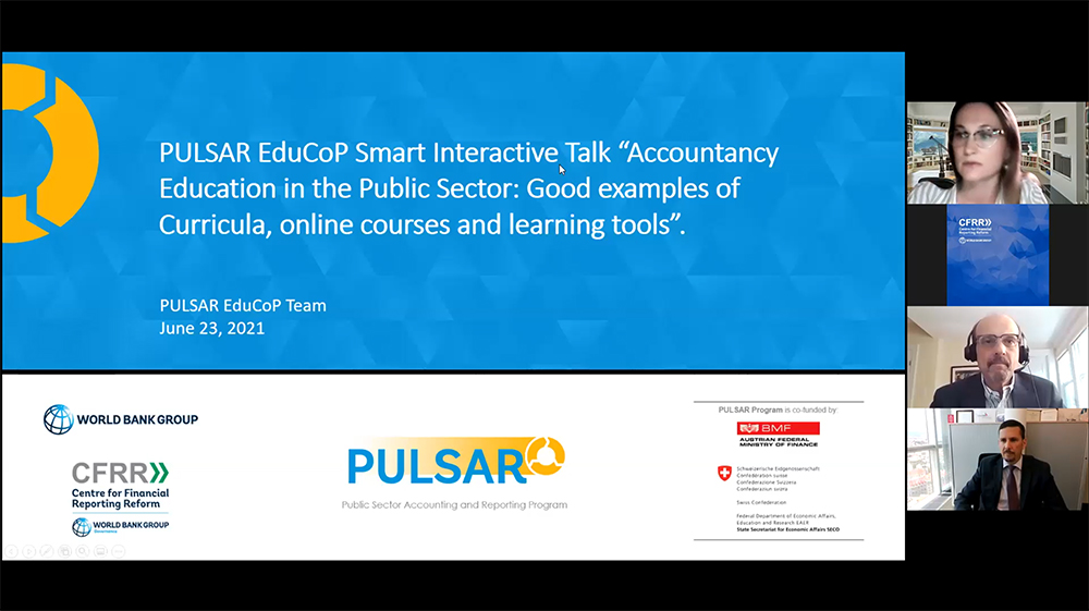 PULSAR Smart Interactive Talk "Accountancy Education in the Public Sector: Good examples of curricula, online courses and learning tools"