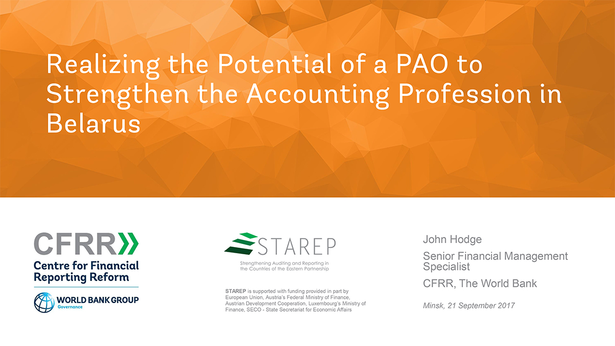 Realizing the Potential of a PAO to Strengthen the Accounting Profession in Belarus