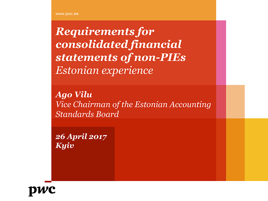 Requirements for consolidated financial statements of non-PIEs. Estonian experience