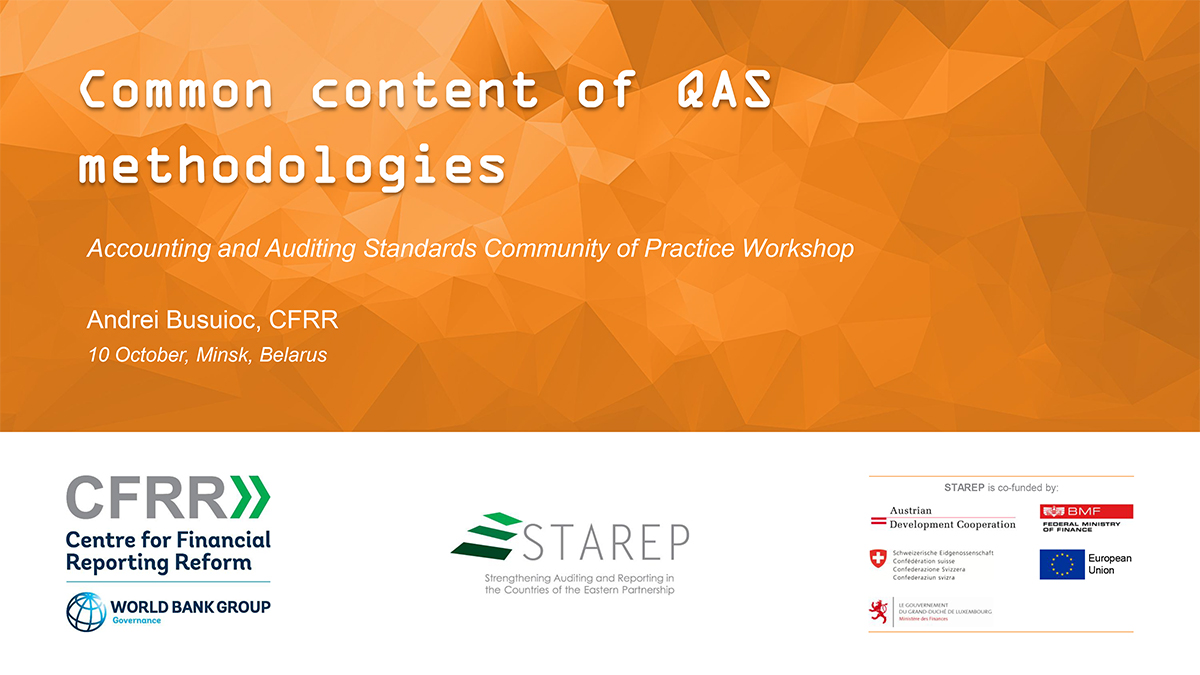 Common content of QAS methodologies