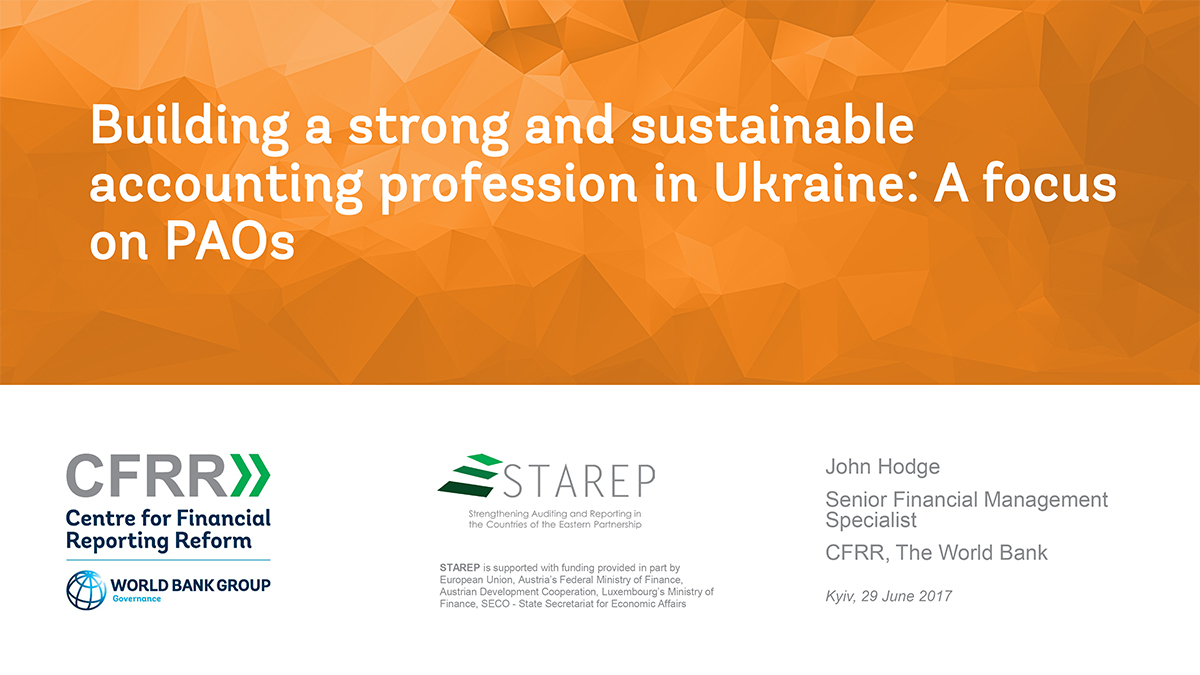  Building a strong and sustainable accounting profession in Ukraine: A focus on PAOs