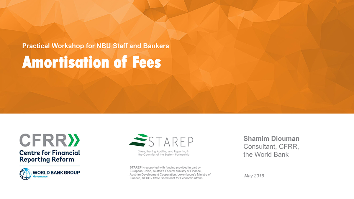 Amortisation of Fees. May 2016