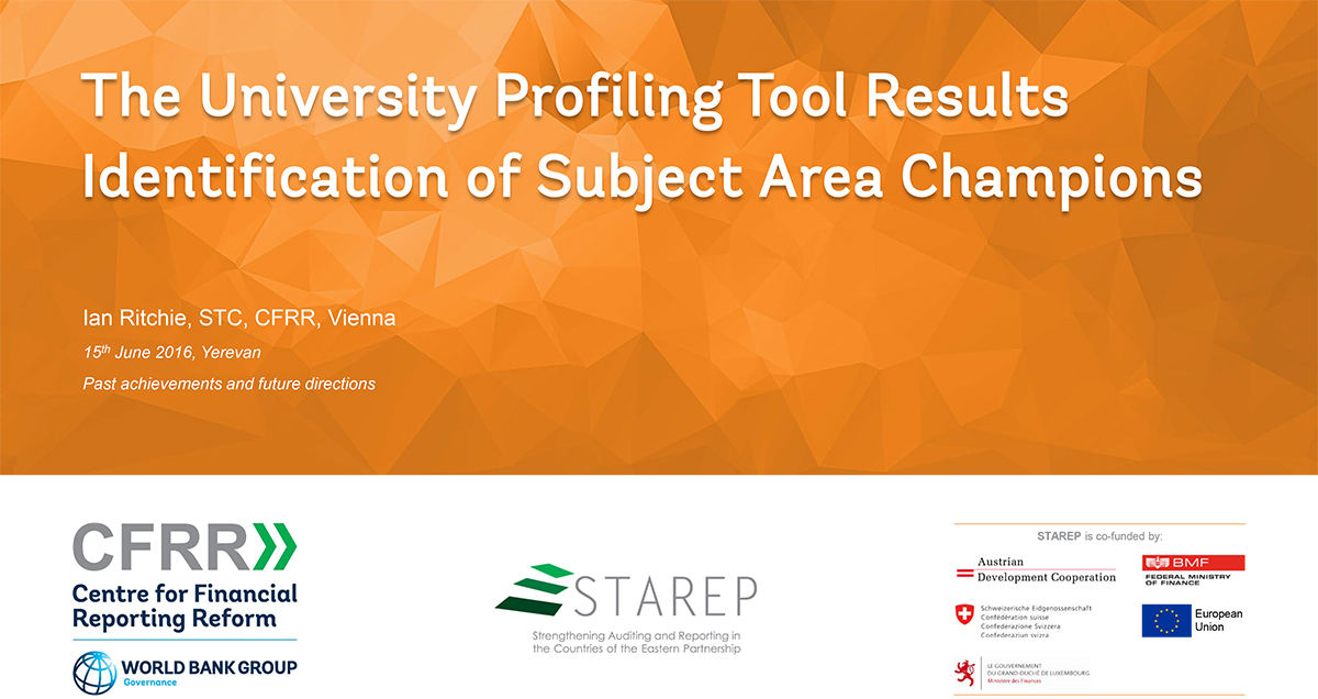The University Profiling Tool Results: Identification of Subject Area Champions