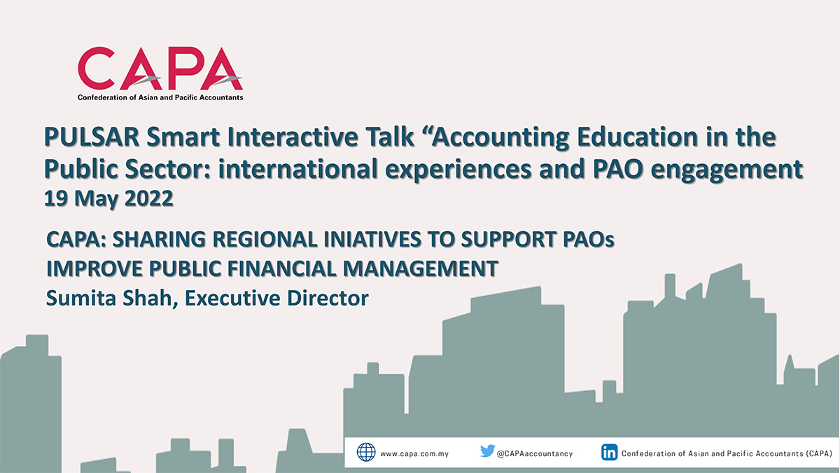 Sharing regional initiatives to support professional accounting organisations to improve PFM