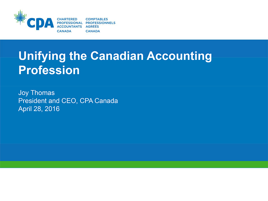 Unifying the Canadian Accounting Profession