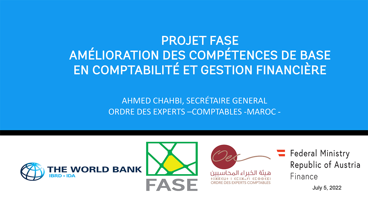 Projet FASE: Amélioration des compétences de base en comptabilité et gestion financière