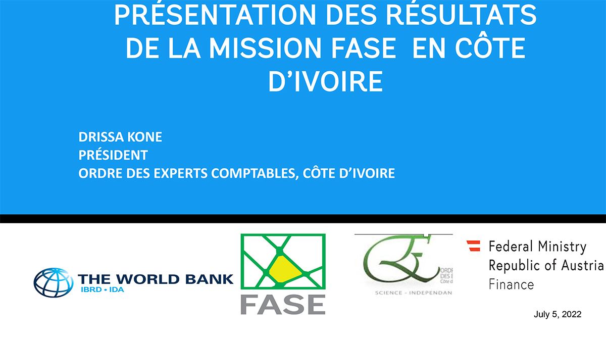 Présentation des résultats de la mission FASE en Côte D’Ivoire