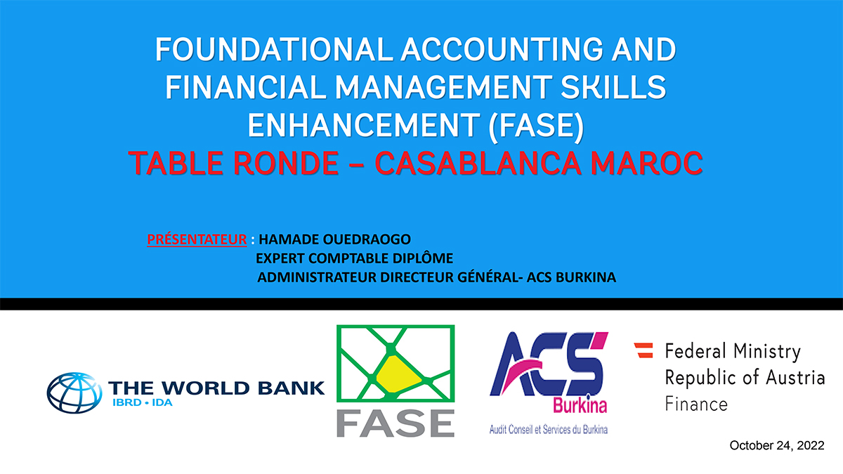 Session 2: Filling the gap – Designing and developing the accounting technician qualifications/certificates for the five French African speaking countries (ACS BF)