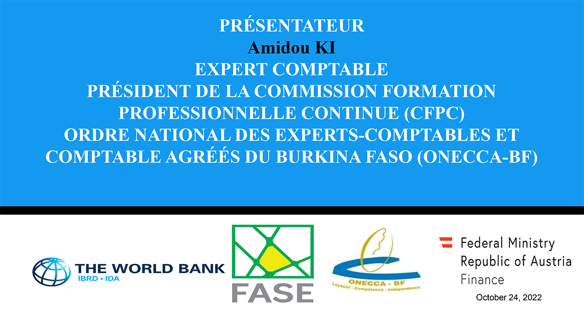 Session 2: Filling the gap – Designing and developing the accounting technician qualifications/certificates for the five French African speaking countries (ONECCA)