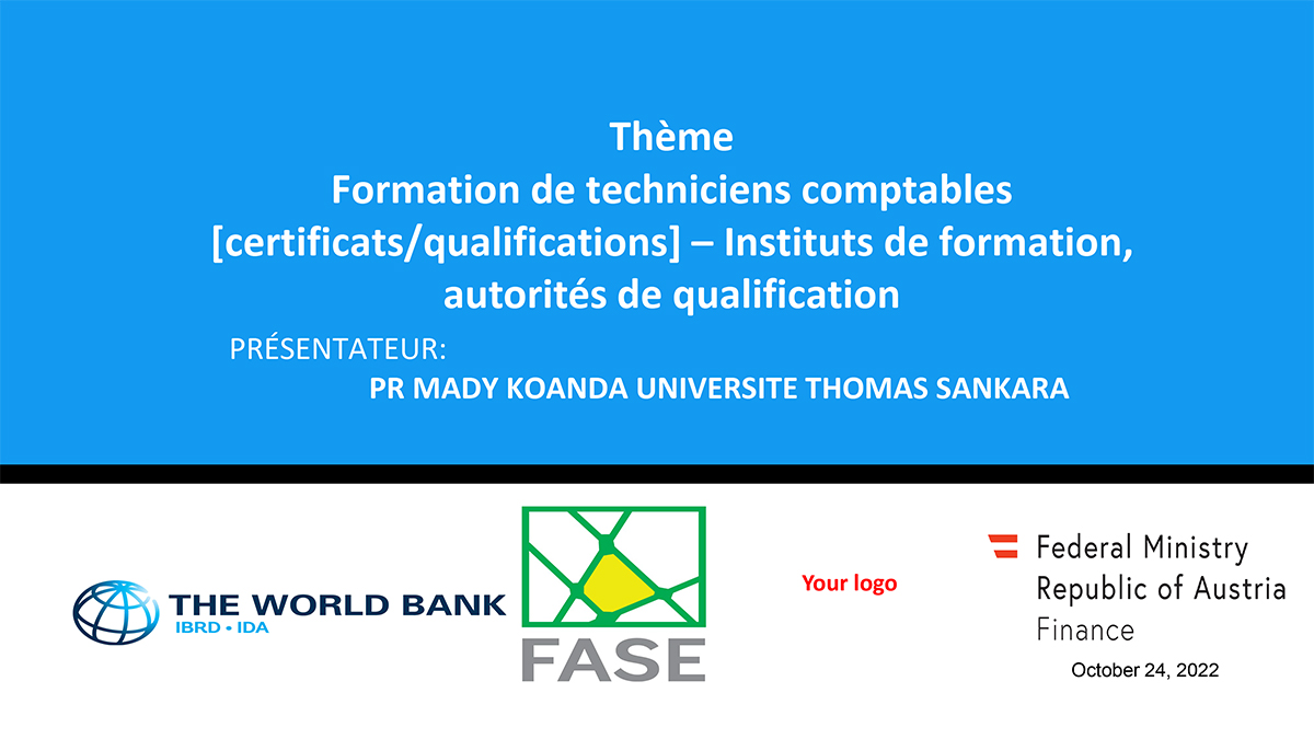 Session 3: Training of accounting technicians [certificates/qualifications] – training institutions, qualification authorities (Koanda)