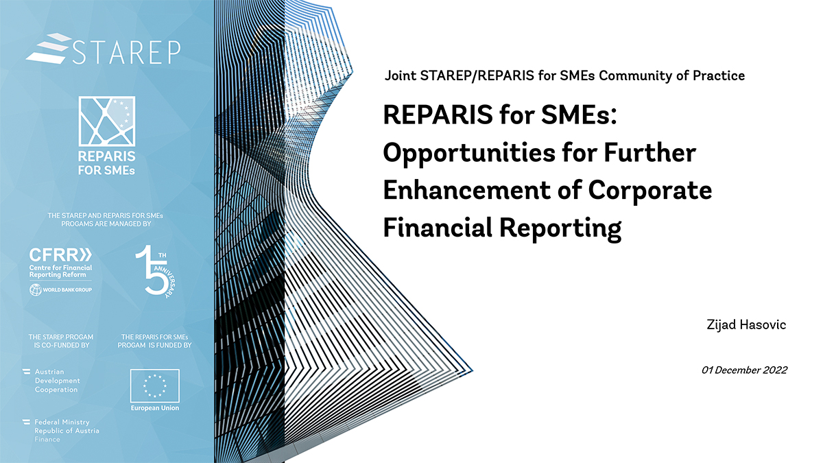 REPARIS for SMEs: Opportunities for Further Enhancement of Corporate Financial Reporting - Bosnia and Herzegovina