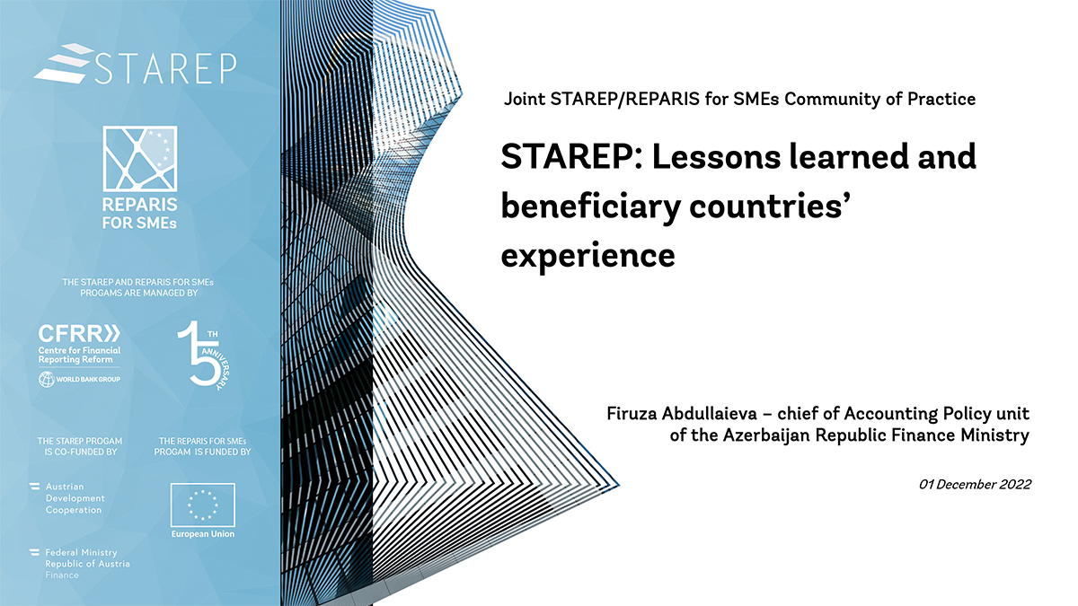 STAREP: Lessons Learned and Beneficiary Countries’ Experience - Azerbaijan