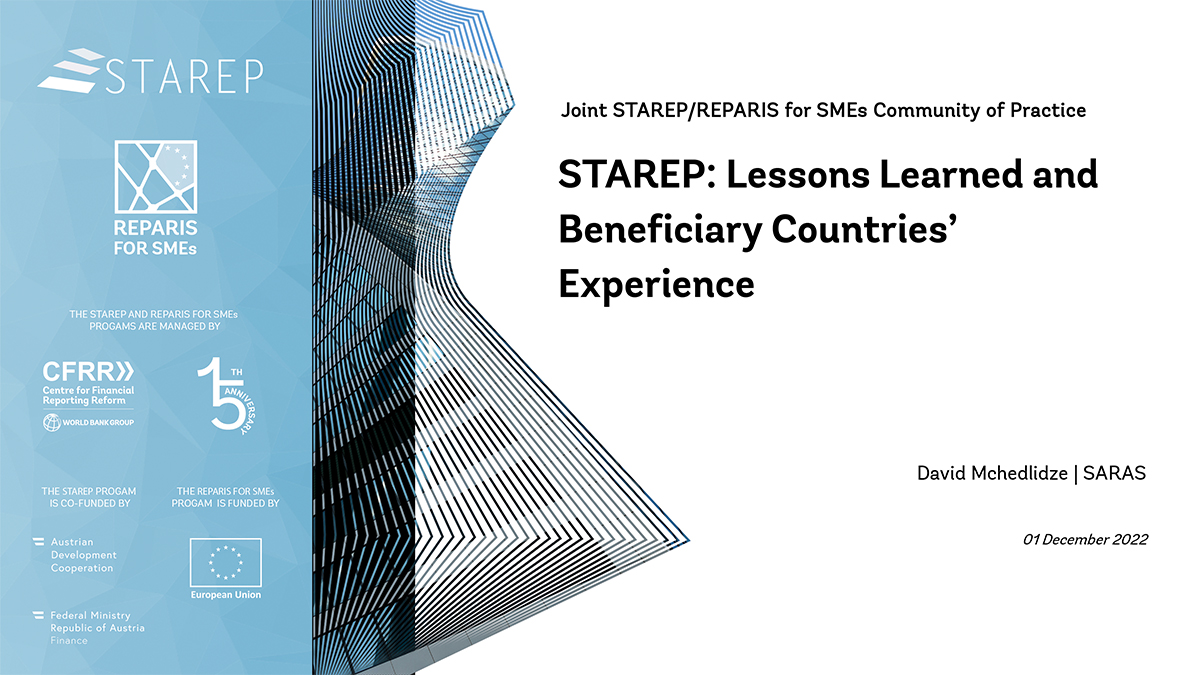 STAREP: Lessons Learned and Beneficiary Countries’ Experience - Georgia