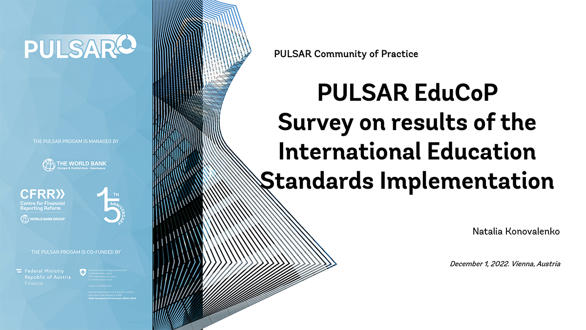PULSAR EduCoP Survey on results of the International Education Standards Implementation
