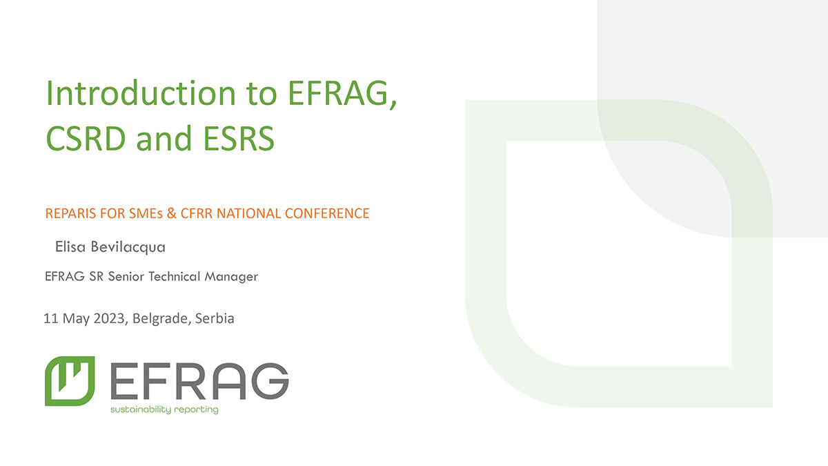 Introduction to EFRAG, CSRD and ESRS 