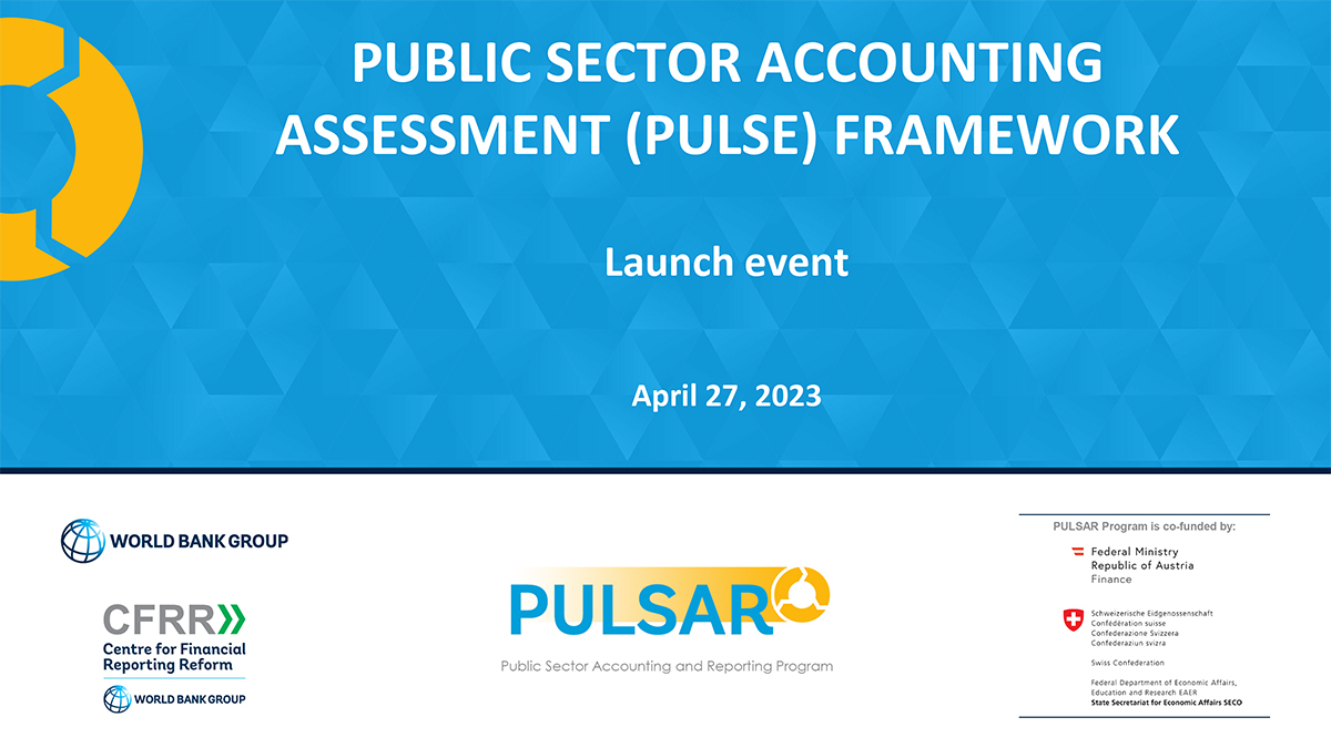 Public Sector Accounting Assessment (PULSE) Framework Launch event