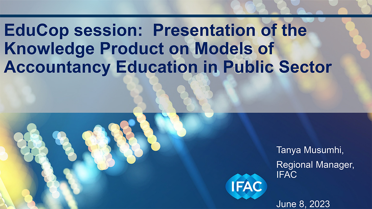 EduCop Session: Presentation of the Knowledge Product on Models of Accountancy Education in Public Sector