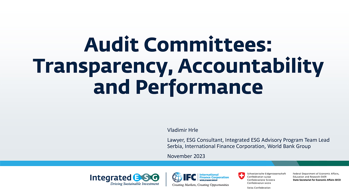 Audit Committees Transparency, Accountability and Performance