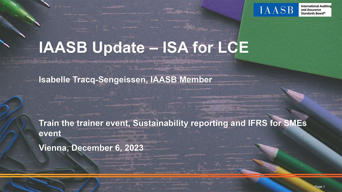 IAASB Update – ISA for LCE