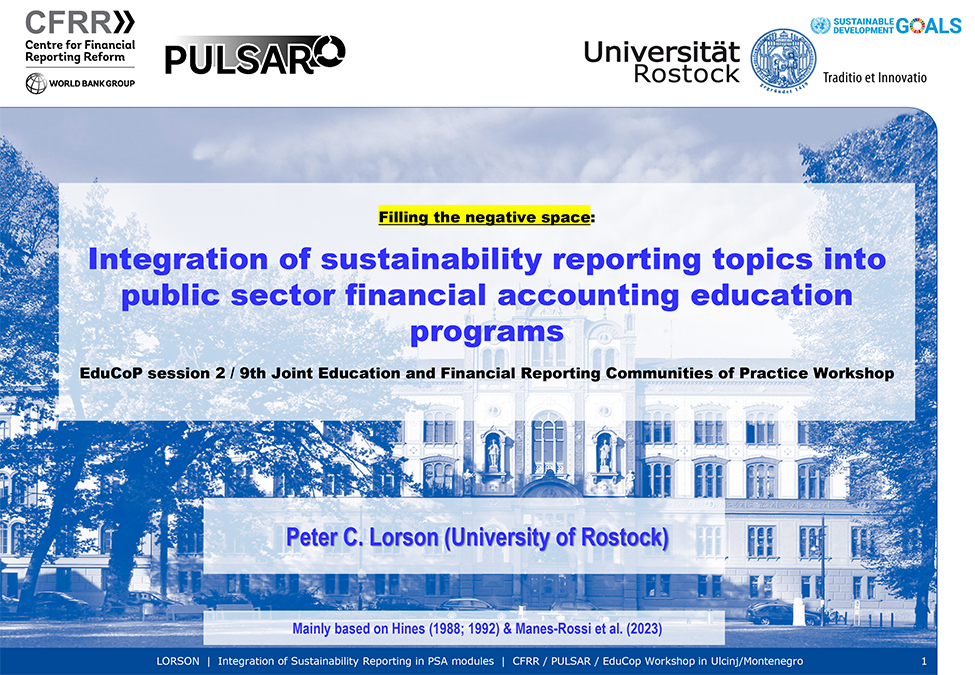 Filling the negative space : Integration of sustainability reporting topics into public sector financial accounting education programs