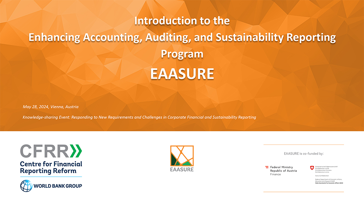 Introduction to the Enhancing Accounting, Auditing, and Sustainability Reporting Program (EAASURE)