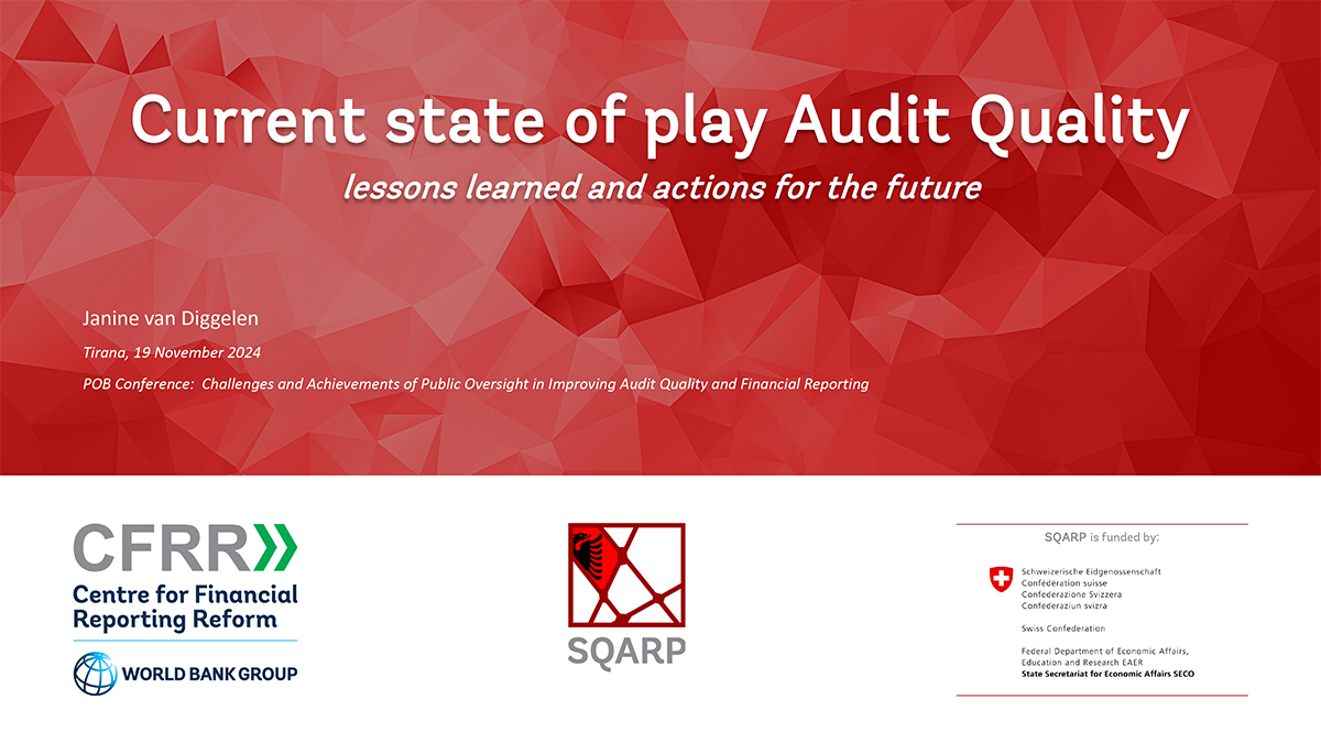 Current state of play Audit Quality: lessons learned and actions for the future 